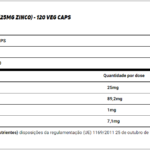 ZINCO BISGLICINATO (25mg ZINCO + 1mg COBRE) - 120 cápsulas