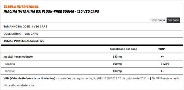 NIACINA (VITAMINA B3) FLUSH-FREE 500mg - 120 cápsulas - Image 3