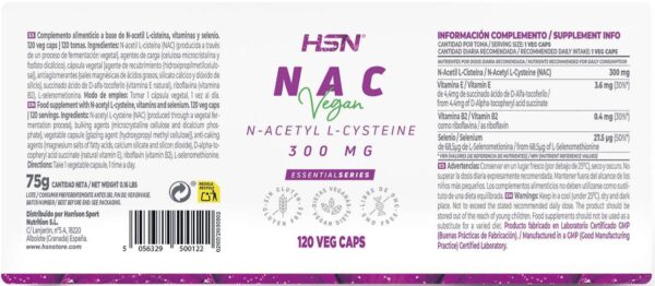 NAC (N-ACETIL-L-CISTEINA) 300mg - 120 cápsulas - Image 2