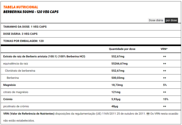 BERBERINA extracto 500mg - 120 cápsulas - Image 3