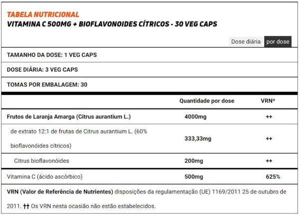 VITAMINA C 500mg + BIOFLAVONOIDES CÍTRICOS - 120 CÁPSULAS - Image 3