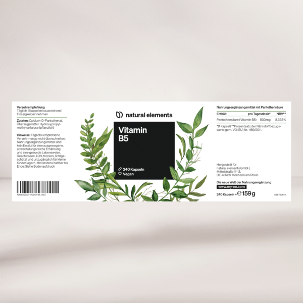 Vitamina B5 -500mg - 240 Cápsulas - Image 2